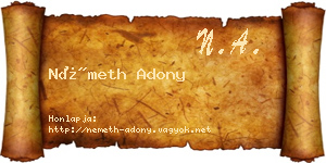 Németh Adony névjegykártya